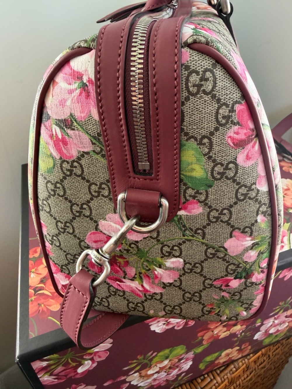 AUTHENTIC 🌸GUCCI™️ Blooms🌸 BOSTON bag👜 - Picture 4 of 14